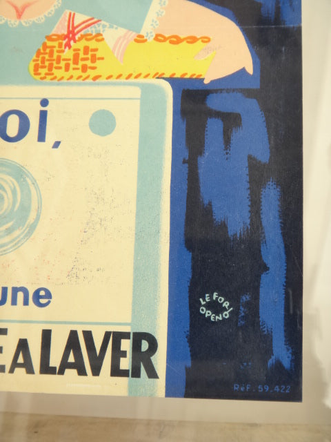 ルフォール・オプノ ヴィンテージポスター  Lefor Openo Moi j'ai une MACHINE A LAVER