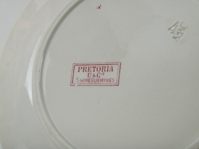 フランス アンティーク皿 PRETORIA U&C SARREGUEMINES製