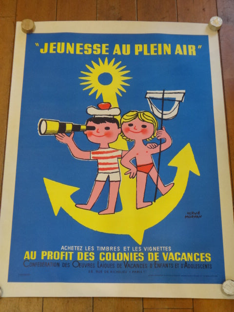エルベ モルバン ビンテージポスター Jeunesse au plein air 1964年 Herve Morvan