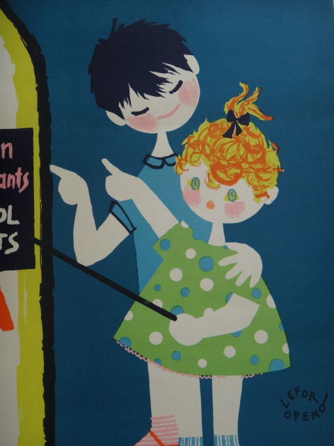 ルフォール・オプノ ヴィンテージポスター Lefor Openo Apprenons cela des l'ecole 1958年