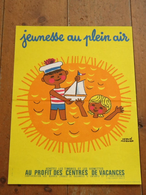 エルベ モルバン ビンテージポスター Jeunesse au plein air 1972年 Herve Morvan