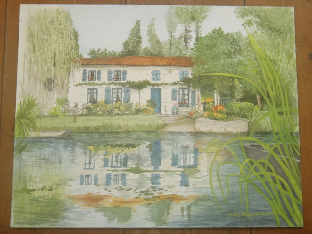 フランス 水彩画 Marais Poitevin by Pascale.F
