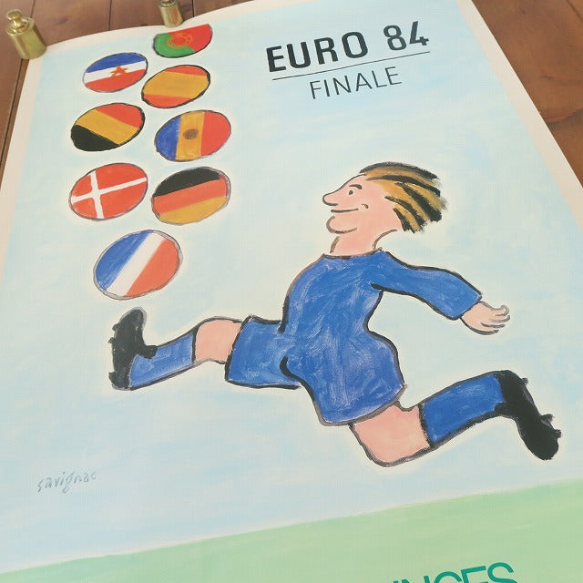 サヴィニャック 欧州選手権 ユーロ1984 ヴィンテージポスター Savignac UEFA EURO84 FINALE
