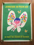 エルベ モルバン ビンテージポスター 1965年 Jeunesse au plein air Herve Morvan