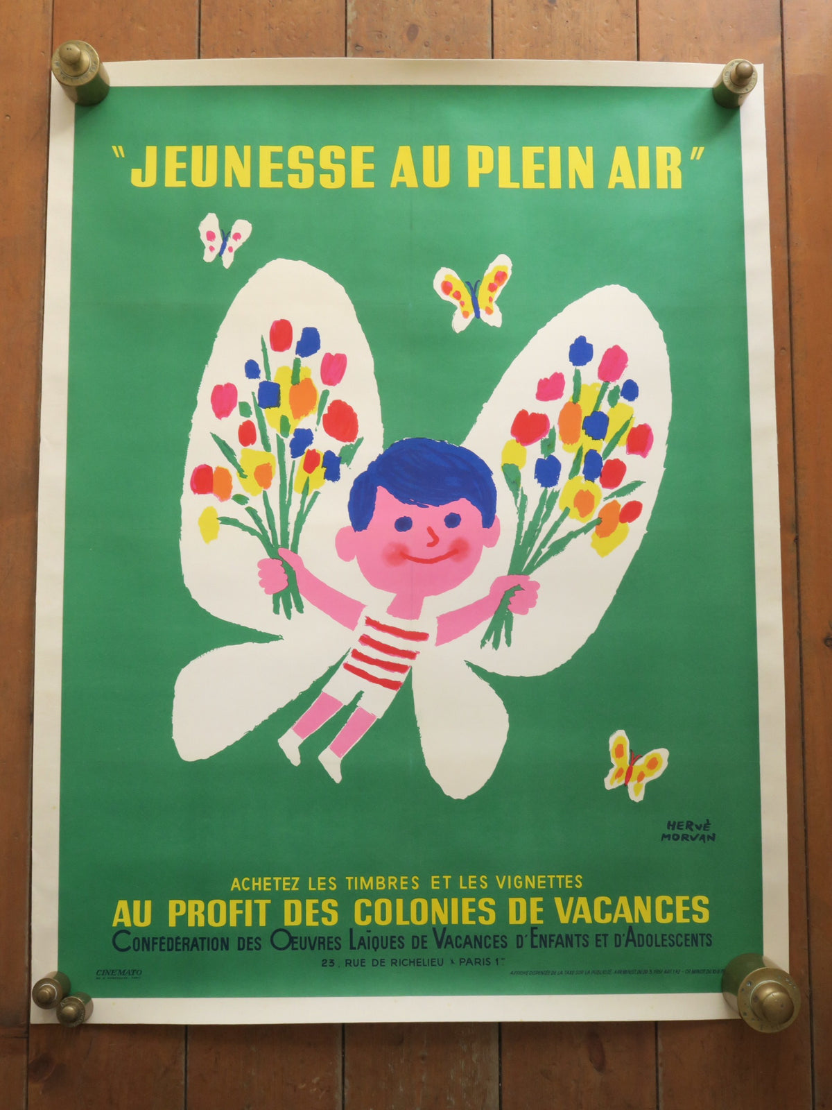 エルベ モルバン ビンテージポスター 1965年 Jeunesse au plein air Herve Morvan