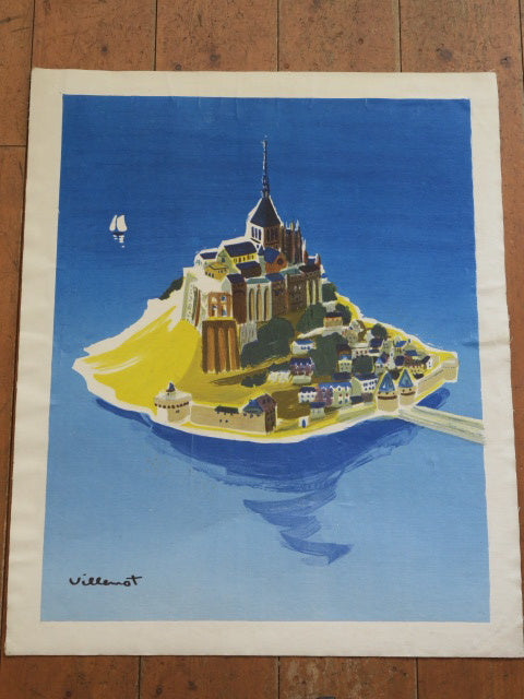ヴェルナール・ヴィルモ モンサンミッシェル リトグラフ Bernard Villemot MONT Saint MICHEL