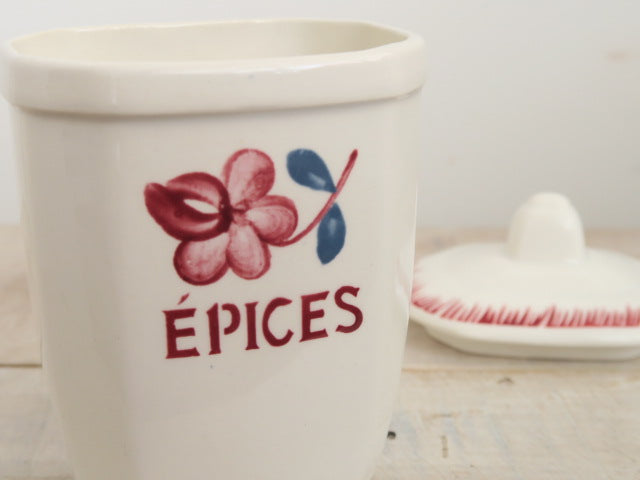 フランス アンティーク キャニスター スパイス入れ MARGARET EPICES Digoin Sarreguemines