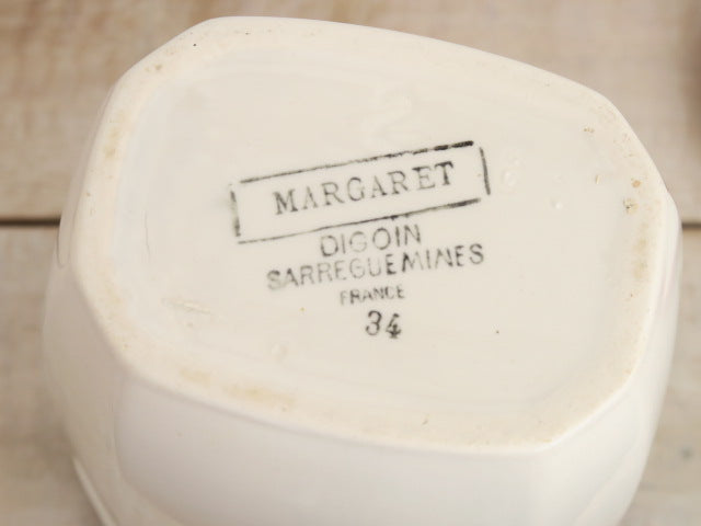 フランス アンティーク キャニスター 砂糖入れ MARGARET SUGRE Digoin Sarreguemines