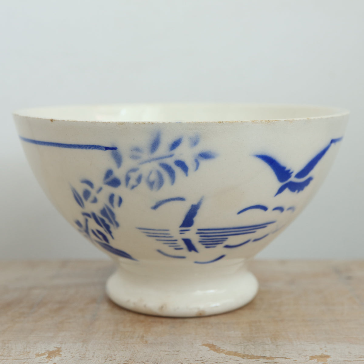 フランス アンティーク カフェオレボウル 灯台とカモメ