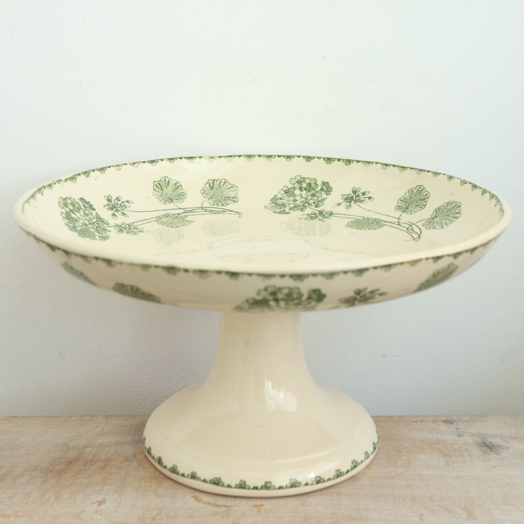アンティーク コンポティエ ゼラニウム GERANIUM フランス サルグミンヌ製 U&C SARREGUEMINES