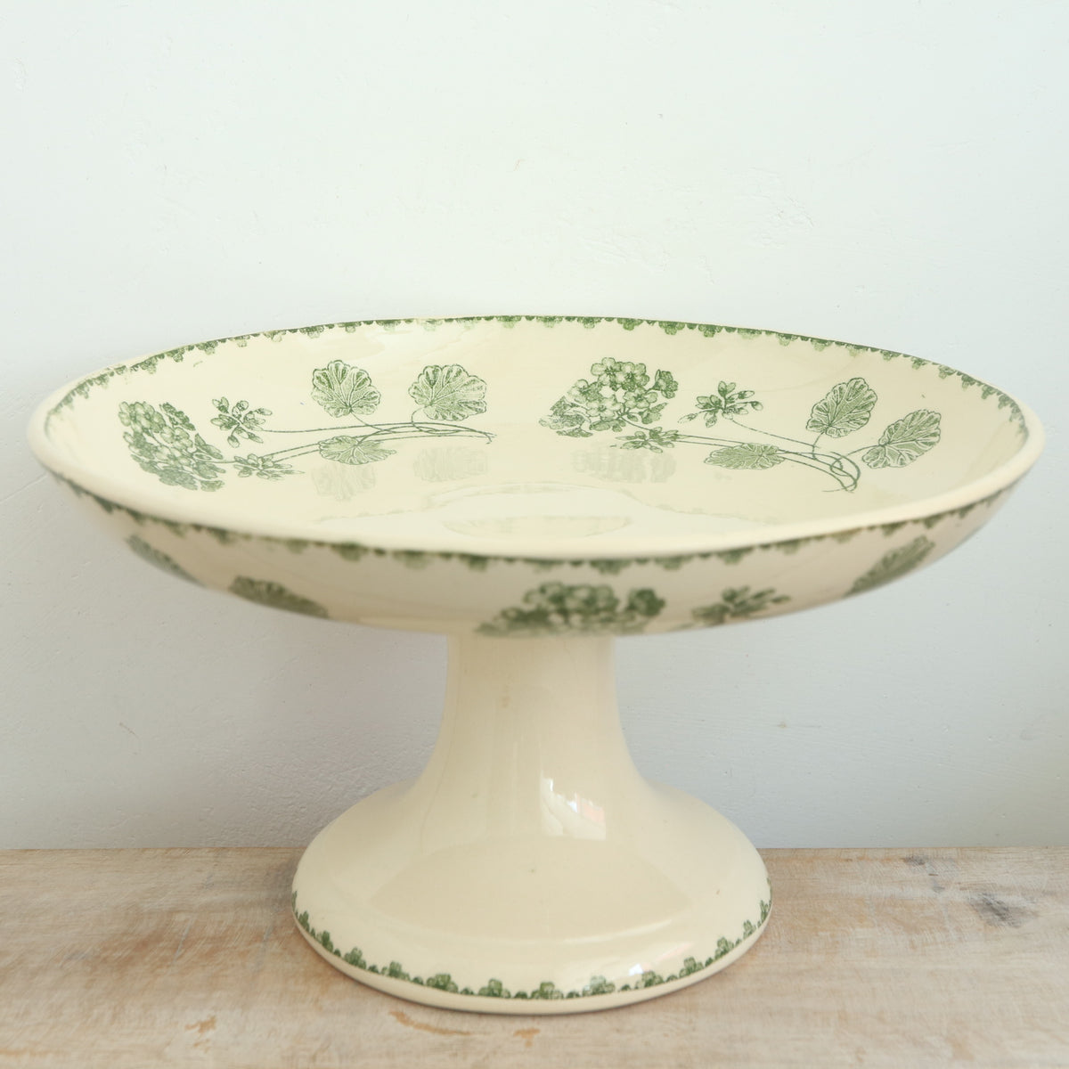 アンティーク コンポティエ ゼラニウム GERANIUM フランス サルグミンヌ製 U&C SARREGUEMINES