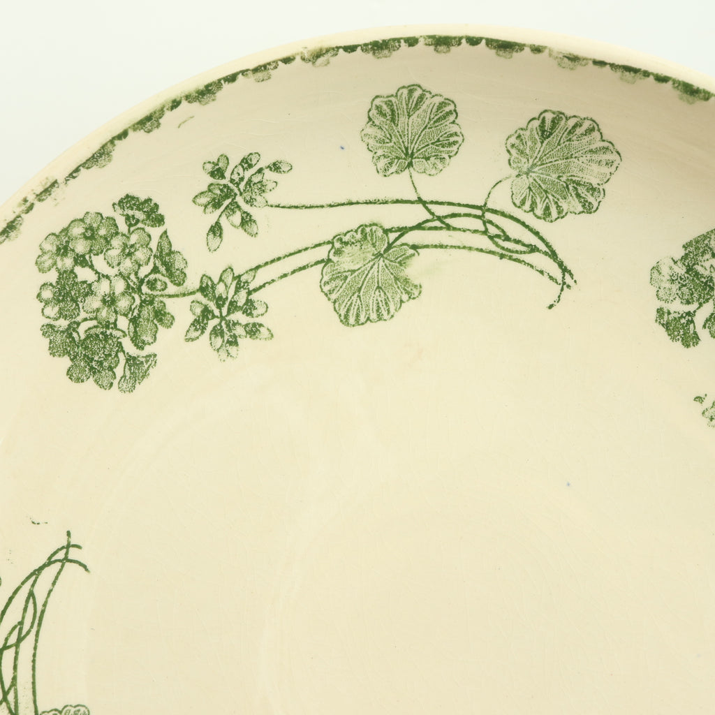 アンティーク コンポティエ ゼラニウム GERANIUM フランス サルグミンヌ製 U&C SARREGUEMINES