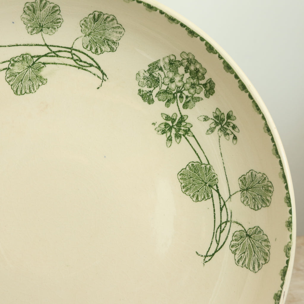 アンティーク コンポティエ ゼラニウム GERANIUM フランス サルグミンヌ製 U&C SARREGUEMINES