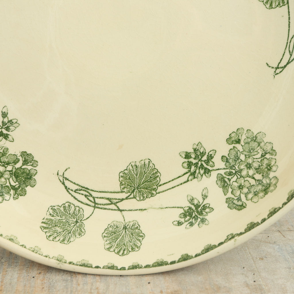 アンティーク コンポティエ ゼラニウム GERANIUM フランス サルグミンヌ製 U&C SARREGUEMINES