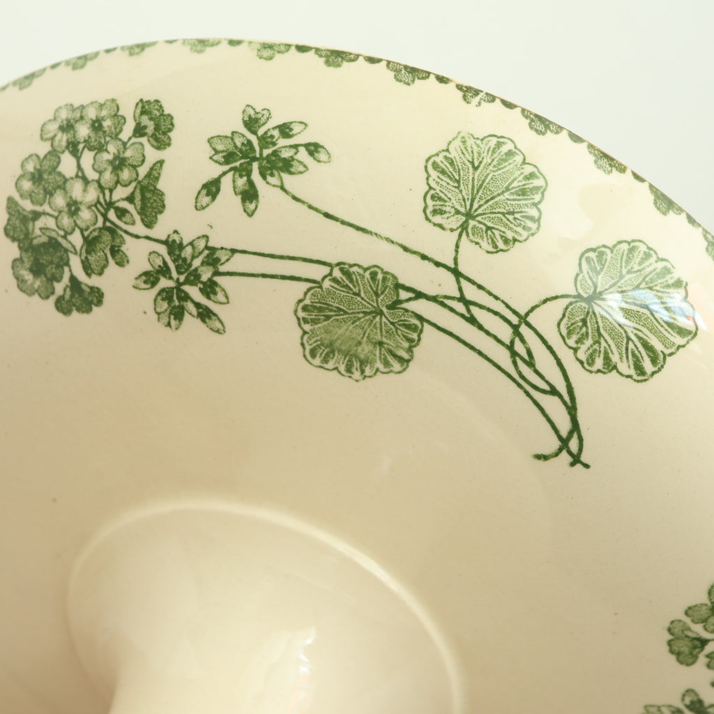 アンティーク コンポティエ ゼラニウム GERANIUM フランス サルグミンヌ製 U&C SARREGUEMINES