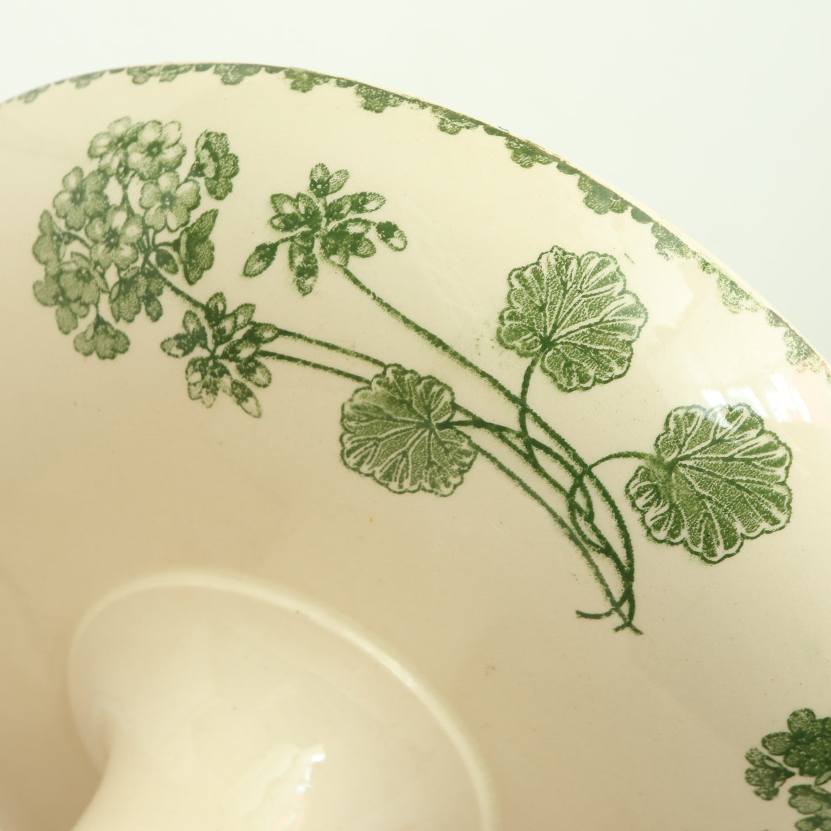 アンティーク コンポティエ ゼラニウム GERANIUM フランス サルグミンヌ製 U&C SARREGUEMINES