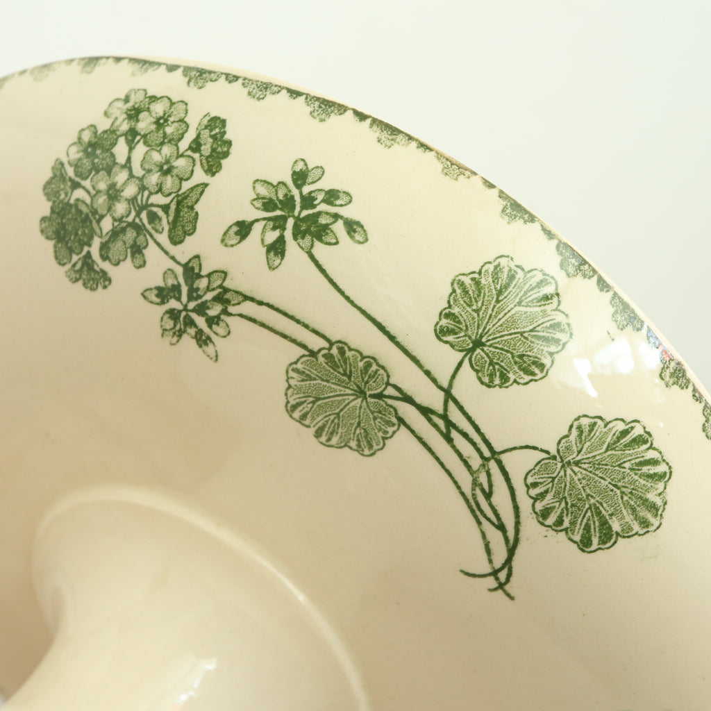 アンティーク コンポティエ ゼラニウム GERANIUM フランス サルグミンヌ製 U&C SARREGUEMINES