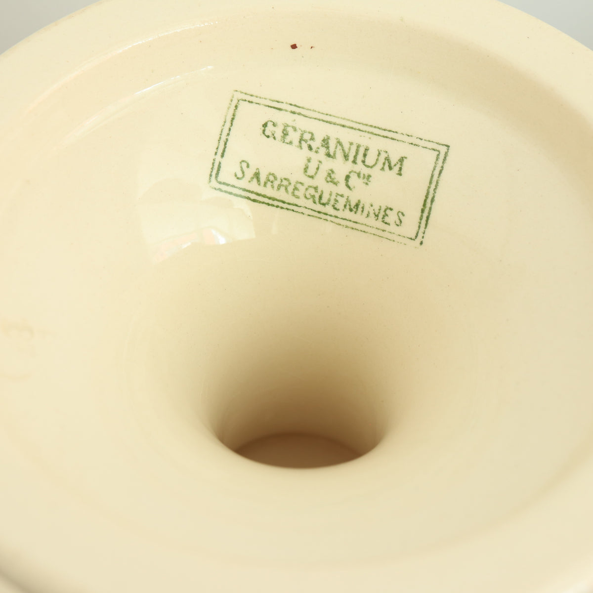 アンティーク コンポティエ ゼラニウム GERANIUM フランス サルグミンヌ製 U&C SARREGUEMINES