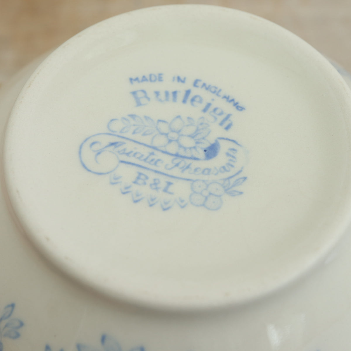 バーレイ Burleigh ブルーアジアティックフェザンツ シュガーボウルL