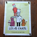 サヴィニャック 4匹のネコ ヴィンテージポスター  LES 4 CHATS Savignac