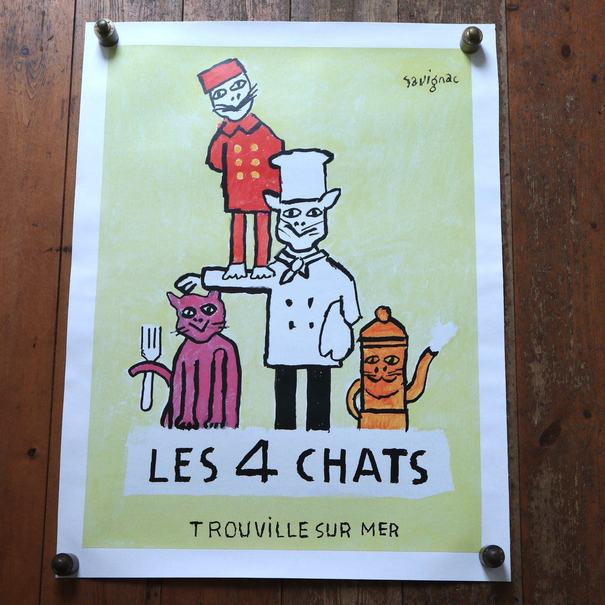 サヴィニャック 4匹のネコ ヴィンテージポスター  LES 4 CHATS Savignac