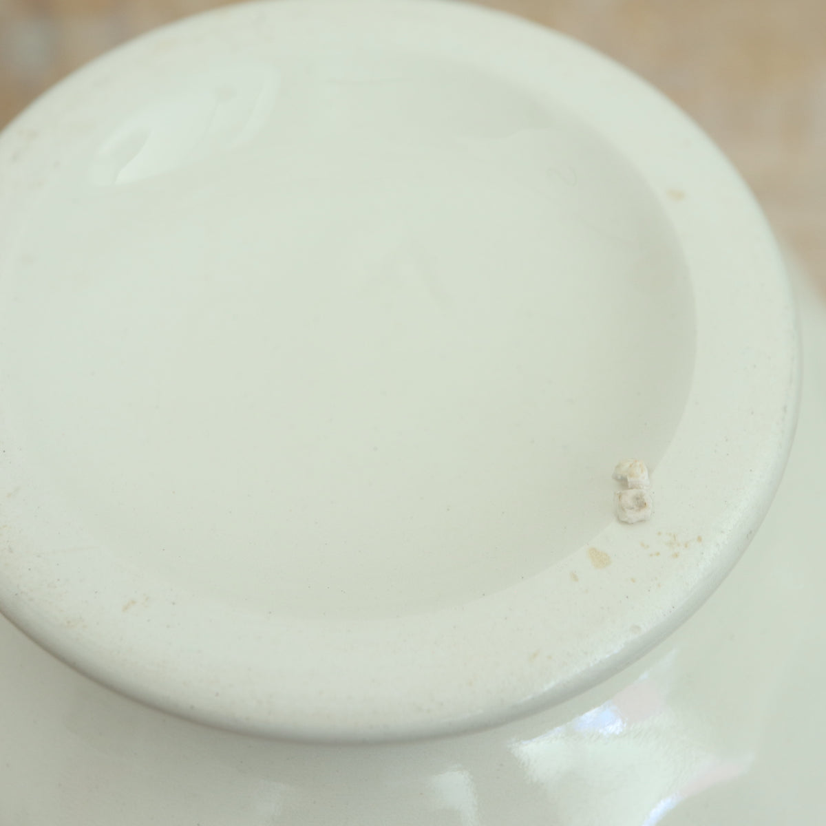 アンティーク カフェオレボウル ピンクグラデーション水玉 Moulin des Loups製