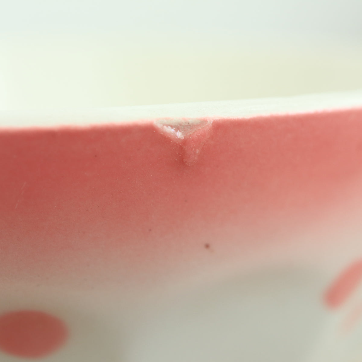 アンティーク カフェオレボウル ピンクグラデーション水玉 Moulin des Loups製