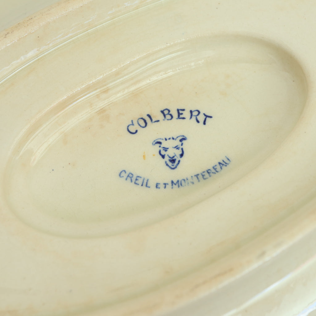 アンティーク 蓋付き ソーシエール COLBERT フランス クレイユモントロー製 Creil Montereau