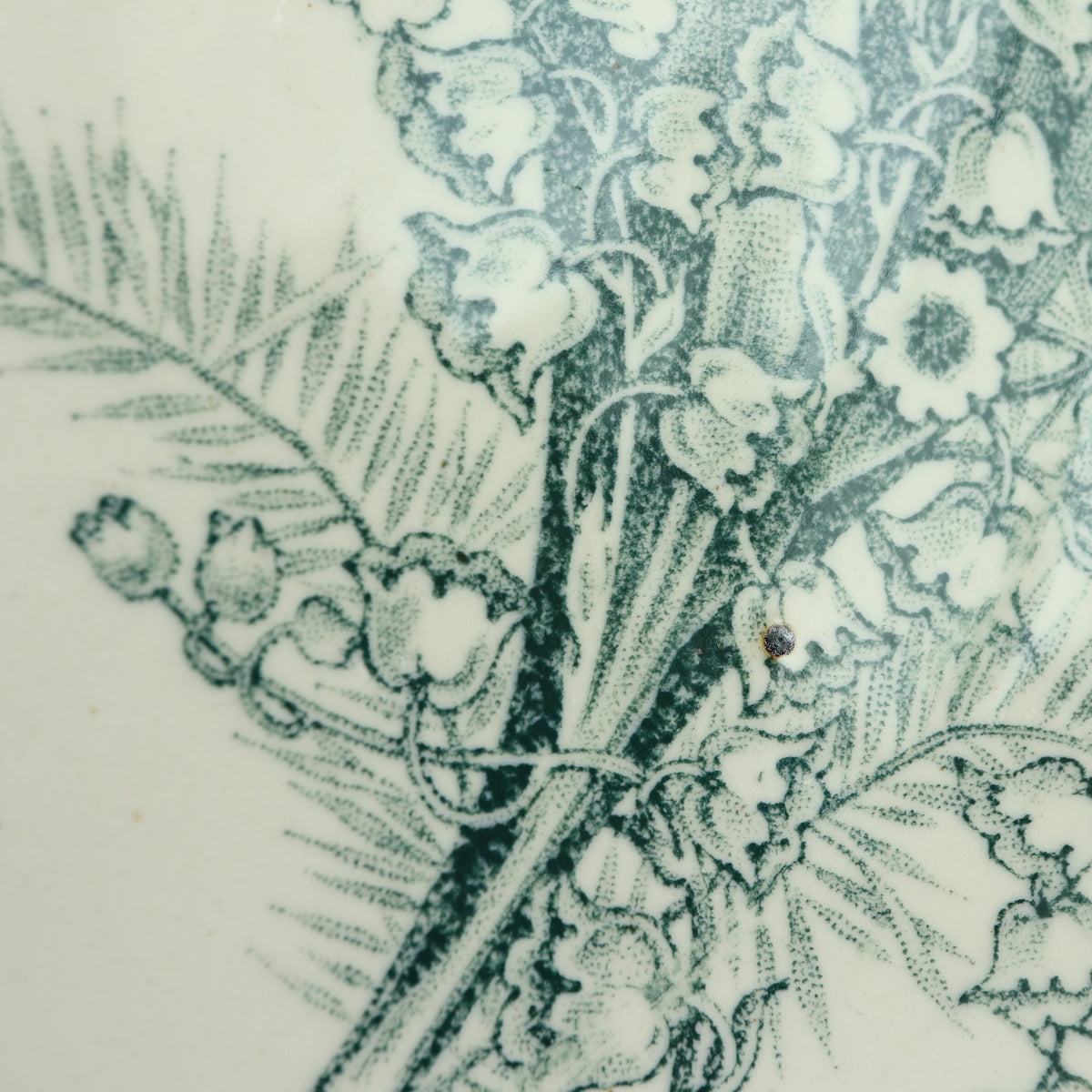 アンティーク コンポティエ スズラン フランス サンタマン製 MUGUET ST.AMAND AMANDINOISE