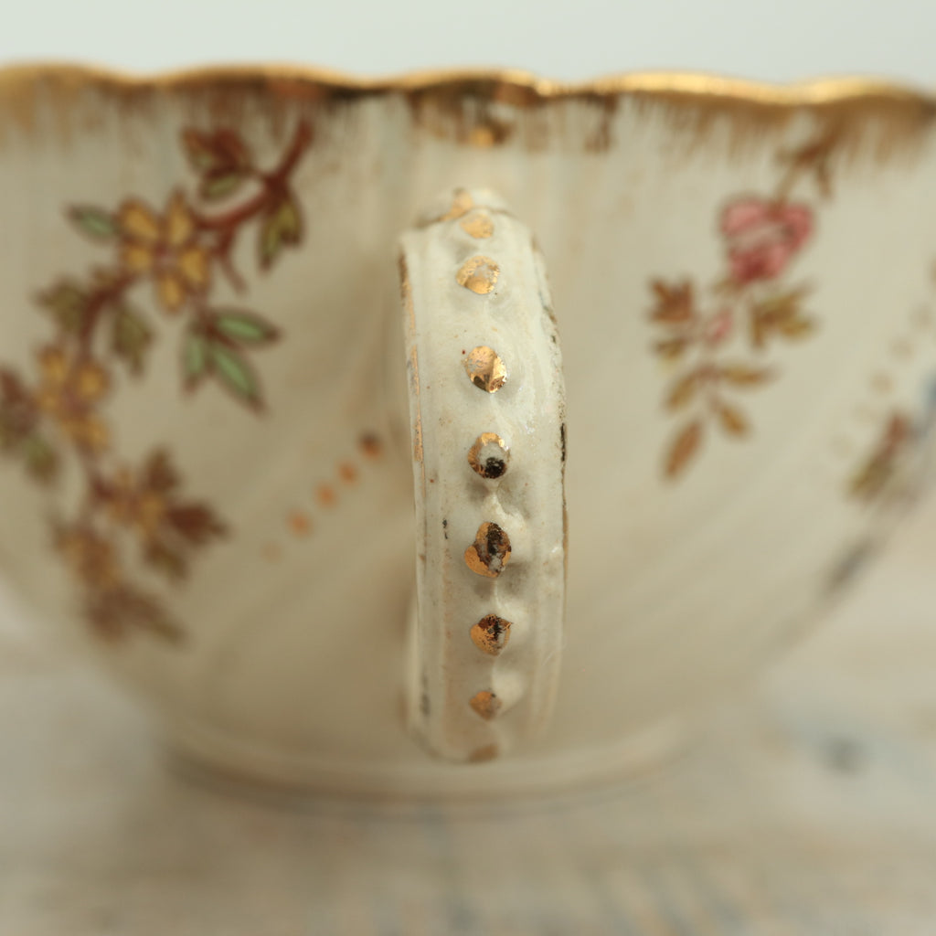 アンティーク カップ＆ソーサー ルイ15世 LOUIS XV フランス サルグミンヌ製 U&C SARREGUEMINES