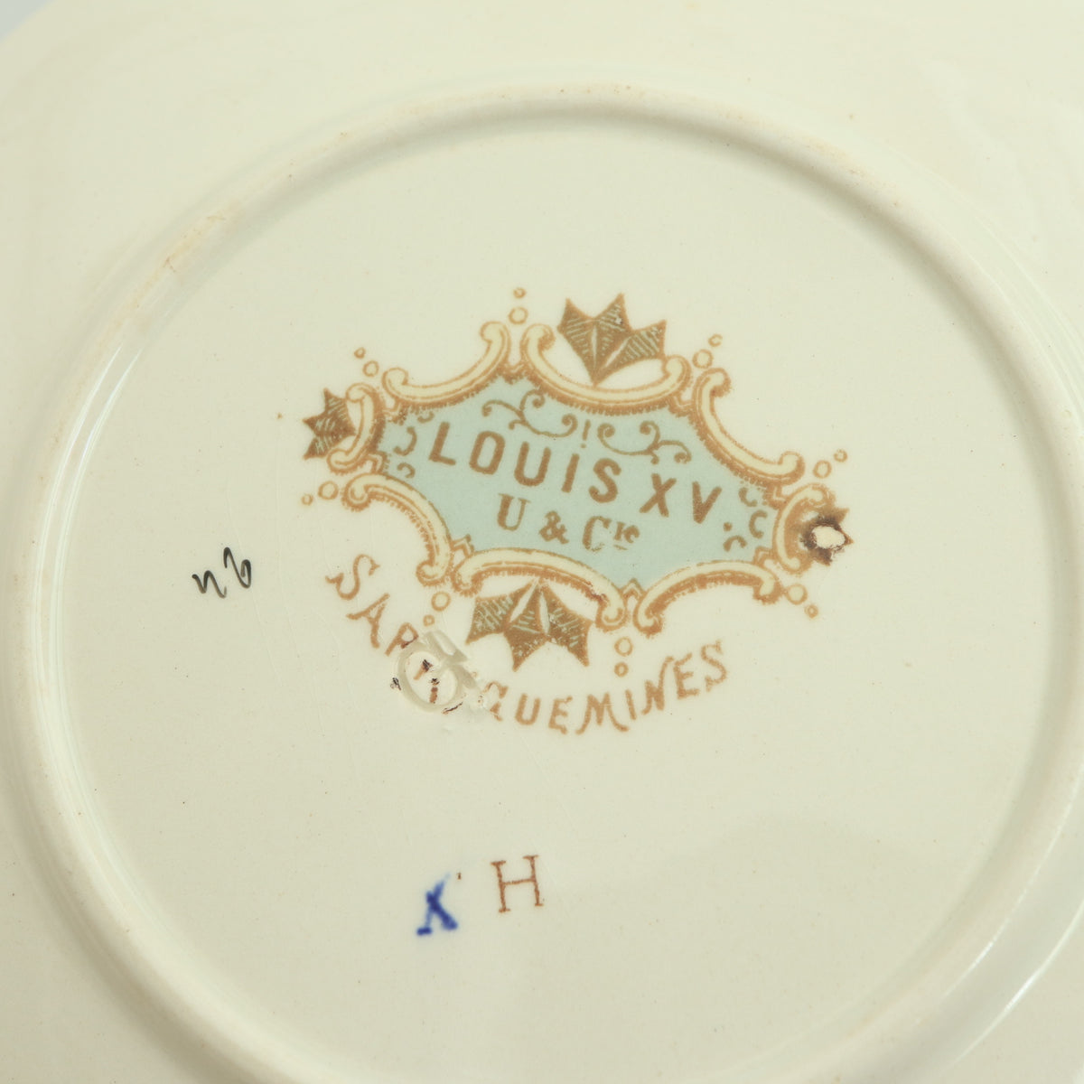 アンティーク カップ＆ソーサー ルイ15世 LOUIS XV フランス サルグミンヌ製 U&C SARREGUEMINES