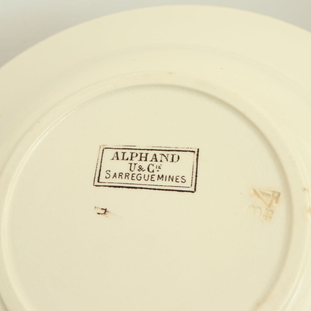 アンティーク プレート アルファン 深皿 フランス サルグミンヌ製 ALPHAND U&C SARREGUEMINES