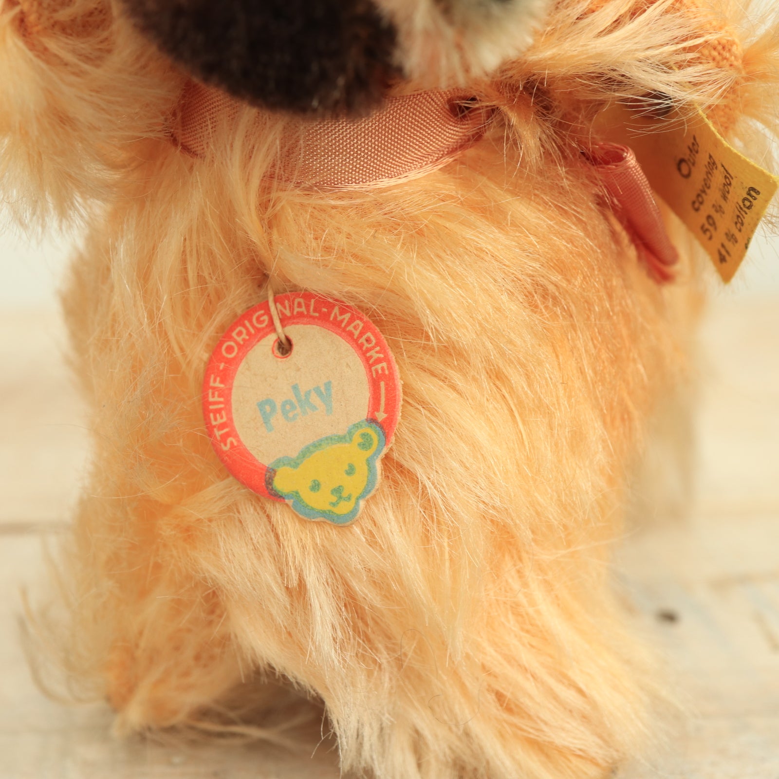 ビンテージSteiff Peky ペキニーズ ？犬 ぬいぐるみ10cm アンティーク シュタイフ ペキニーズ ぬいぐるみ Steiff Peky 10cm