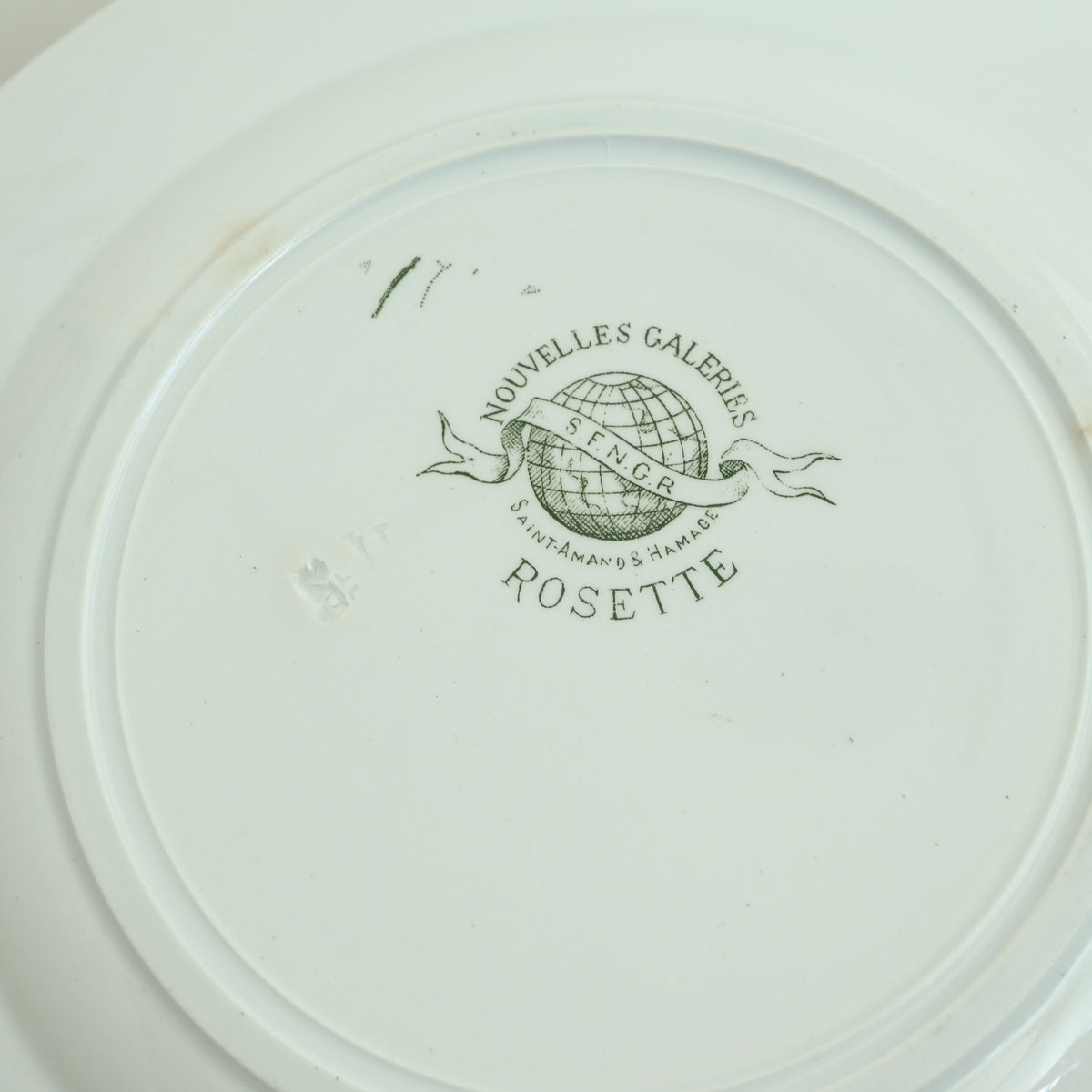 アンティーク プレート ロゼット 皿 ROSETTE フランス サンタマン製 SAINT AMAND