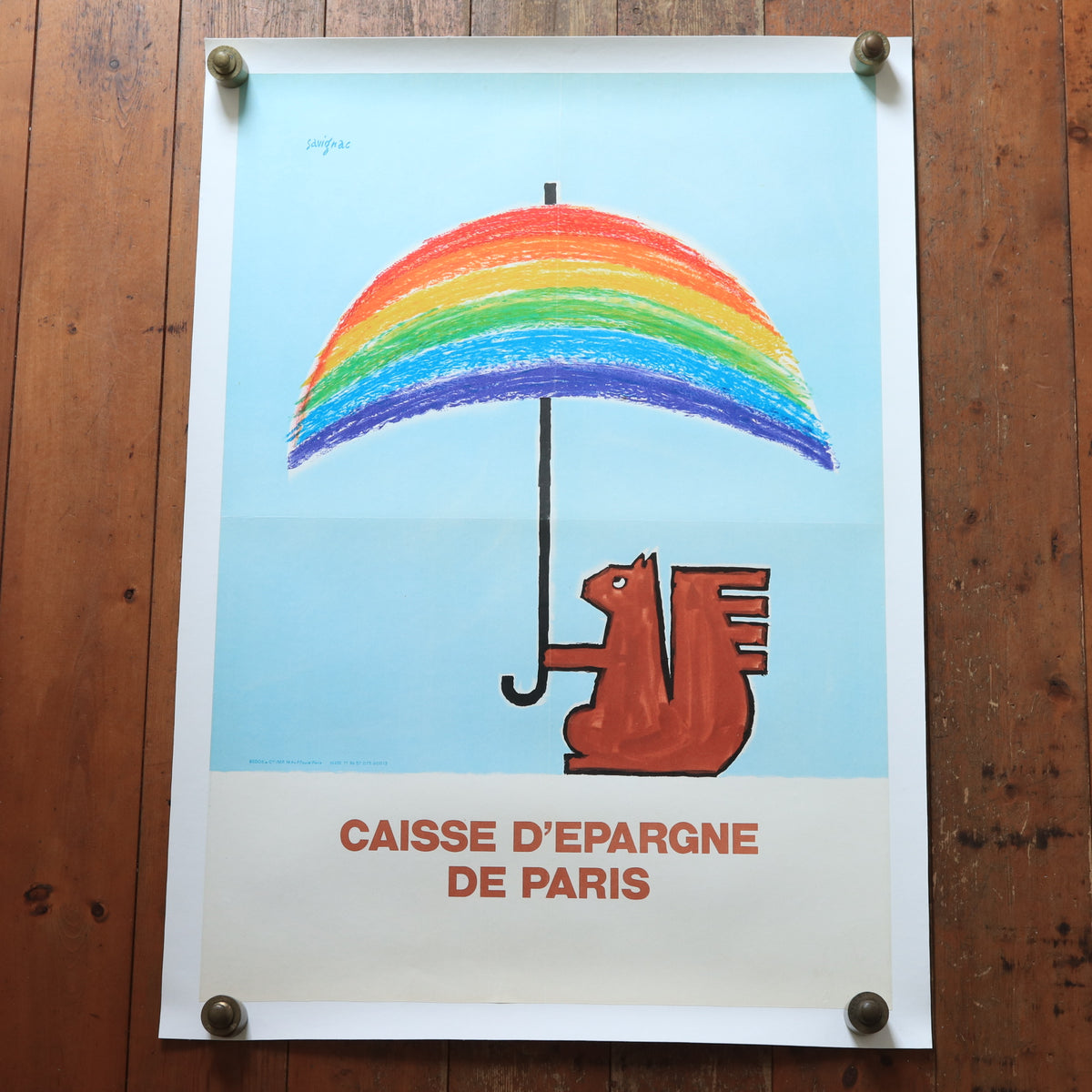 サヴィニャック リス CAISSE D'EPARGNE 貯蓄銀行 ヴィンテージポスター Savignac