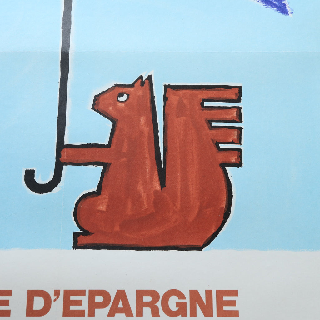 サヴィニャック リス CAISSE D'EPARGNE 貯蓄銀行 ヴィンテージポスター Savignac