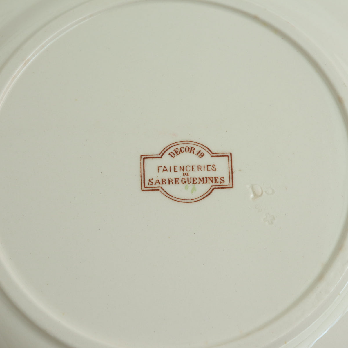 アンティークプレート デコール19 ディナー皿 DECOR19 フランス サルグミンヌ製 FAIENCERIES SARREGUEMINES