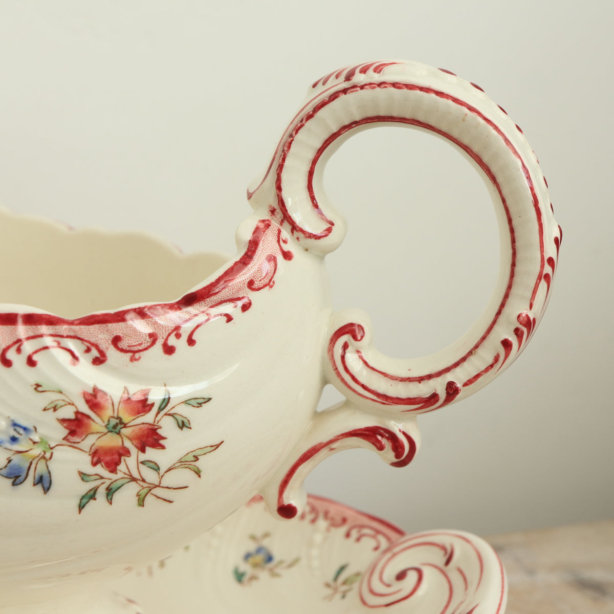 アンティーク ソーシエール デコール19 DECOR19 フランス サルグミンヌ製 FAIENCERIES SARREGUEMINES