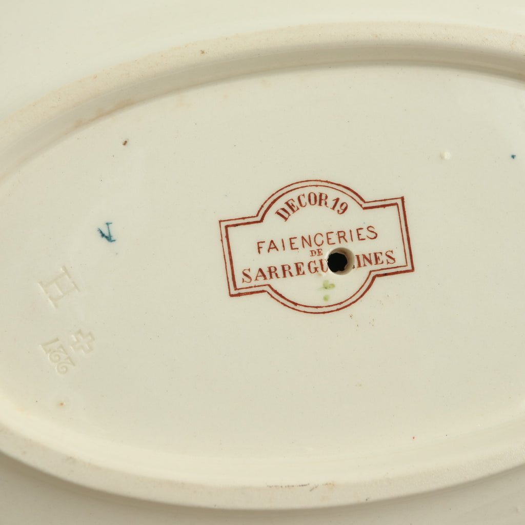 アンティーク ソーシエール デコール19 DECOR19 フランス サルグミンヌ製 FAIENCERIES SARREGUEMINES