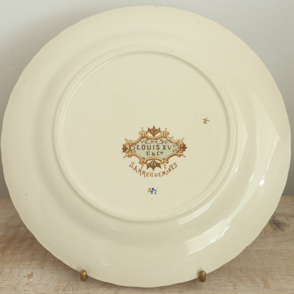 アンティークプレート ルイ15世 デザート皿 LOUIS XV フランス サルグミンヌ製 U&C SARREGUEMINES