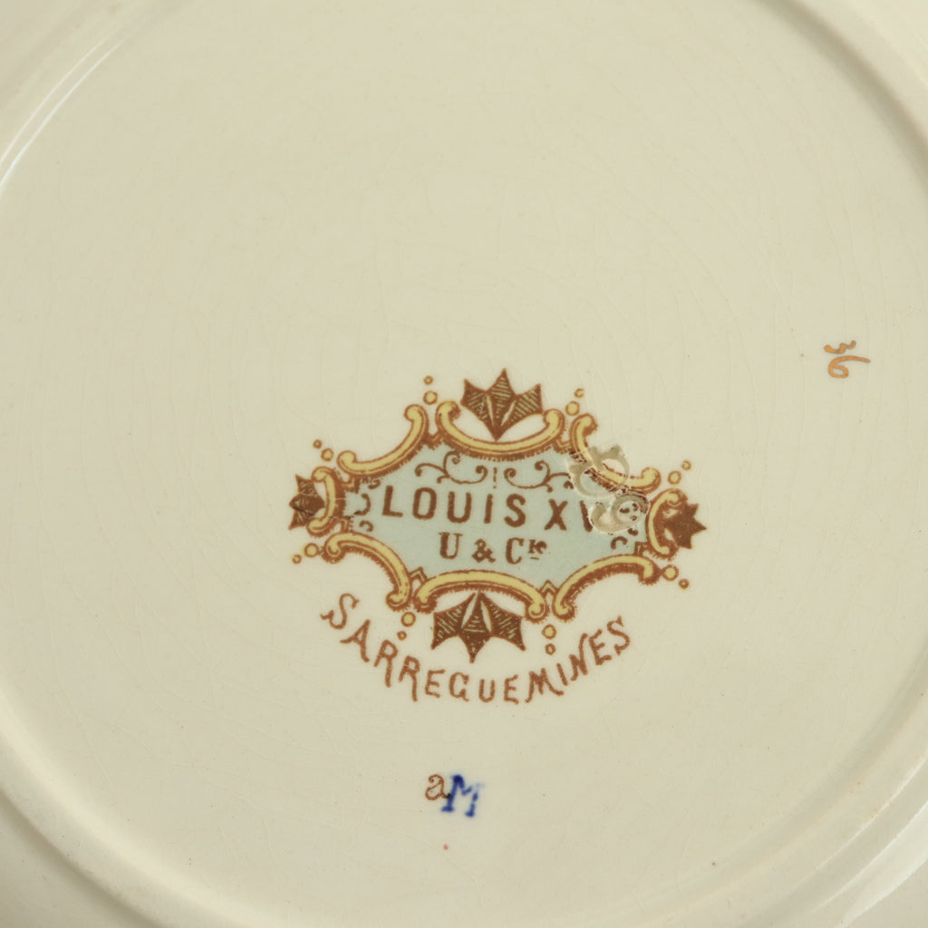 アンティークプレート ルイ15世 デザート皿 LOUIS XV フランス サルグミンヌ製 U&C SARREGUEMINES