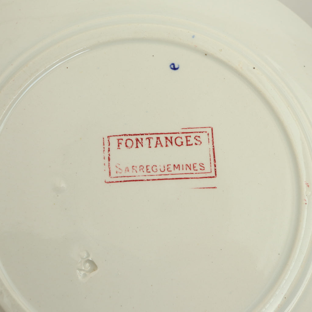 アンティークプレート フォンタンジュ ケーキ皿  フランス サルグミンヌ製 FONTANGES SARREGUEMINES