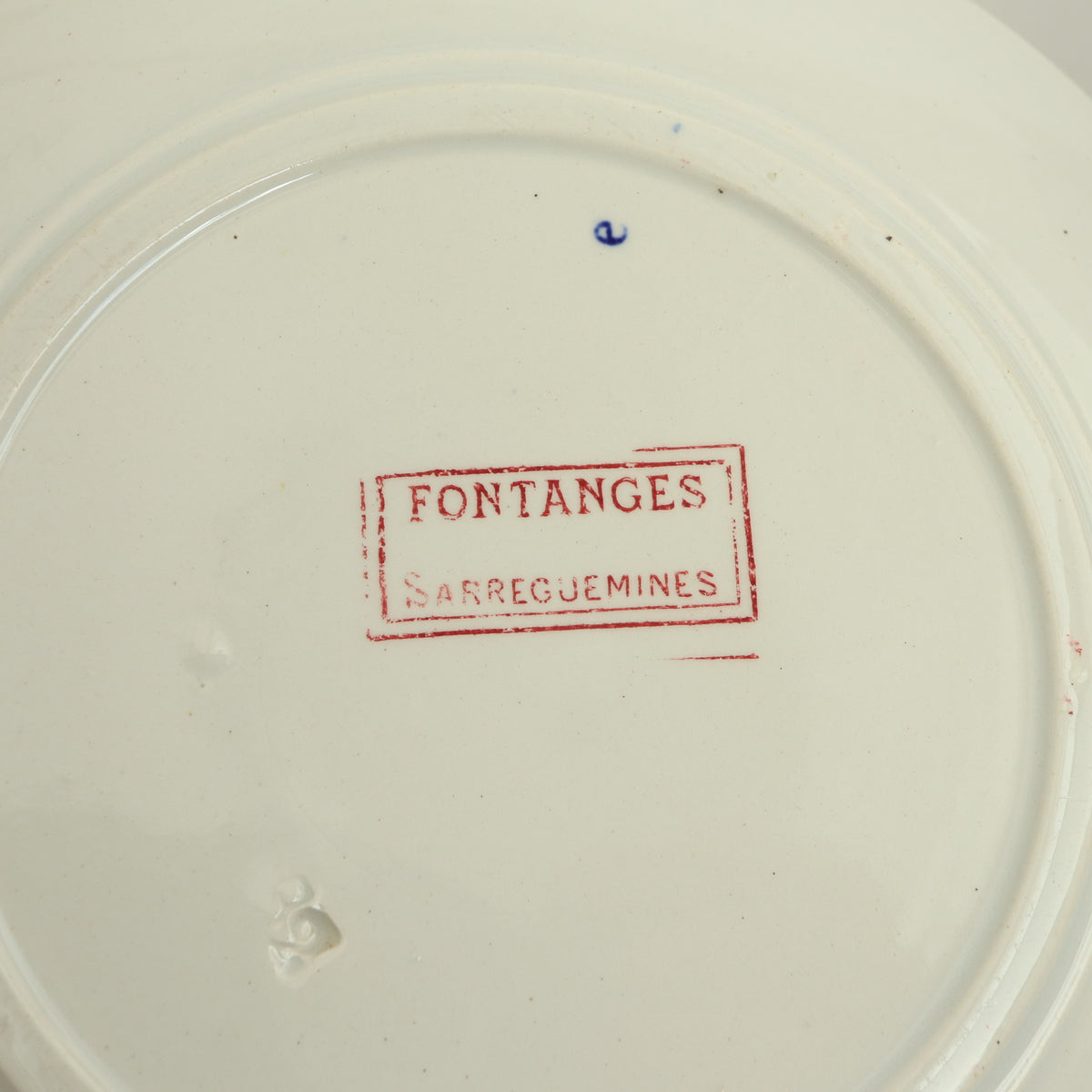 アンティークプレート フォンタンジュ ケーキ皿  フランス サルグミンヌ製 FONTANGES SARREGUEMINES