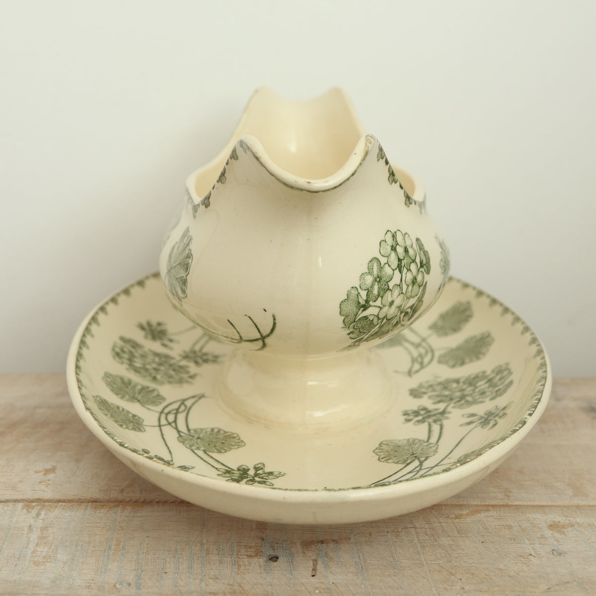 アンティーク ソーシエール ゼラニウム GERANIUM フランス サルグミンヌ製 U&C SARREGUEMINES