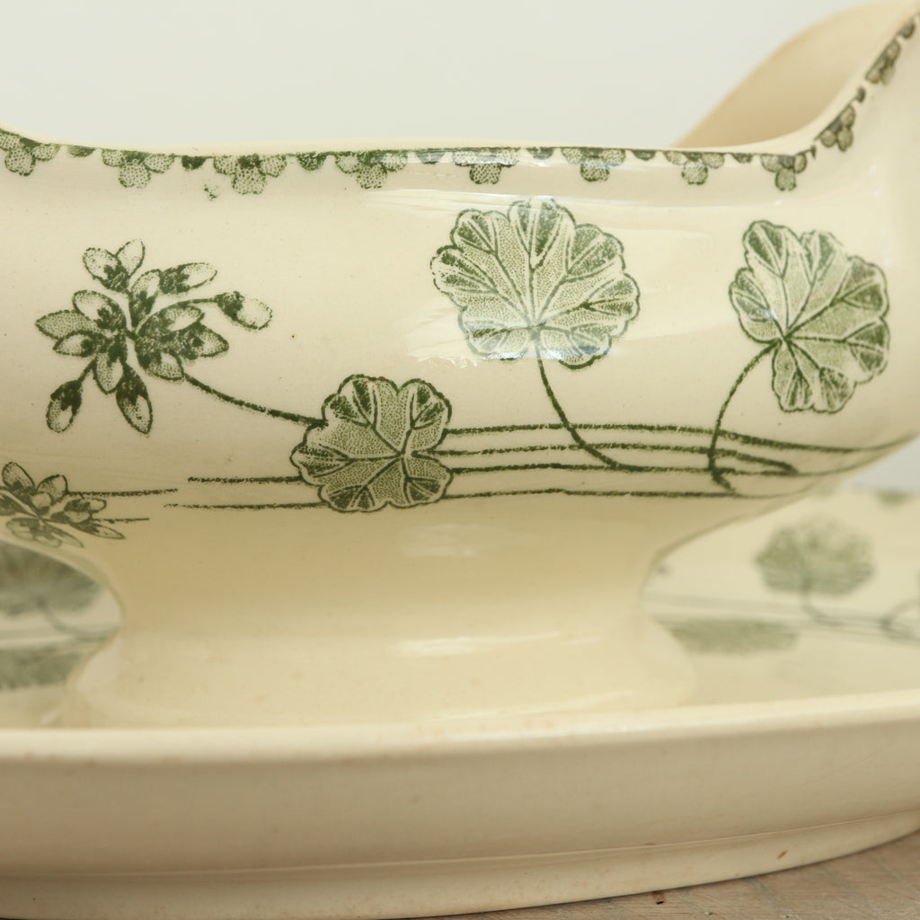 アンティーク ソーシエール ゼラニウム GERANIUM フランス サルグミンヌ製 U&C SARREGUEMINES