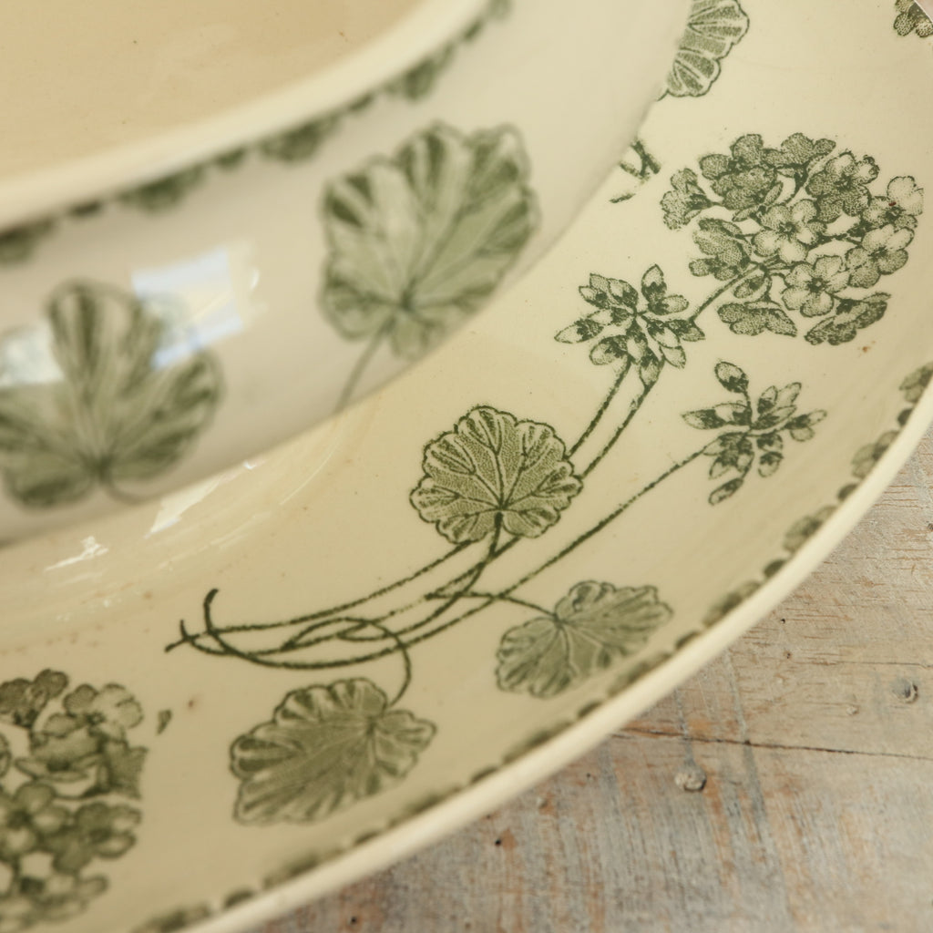 アンティーク ソーシエール ゼラニウム GERANIUM フランス サルグミンヌ製 U&C SARREGUEMINES