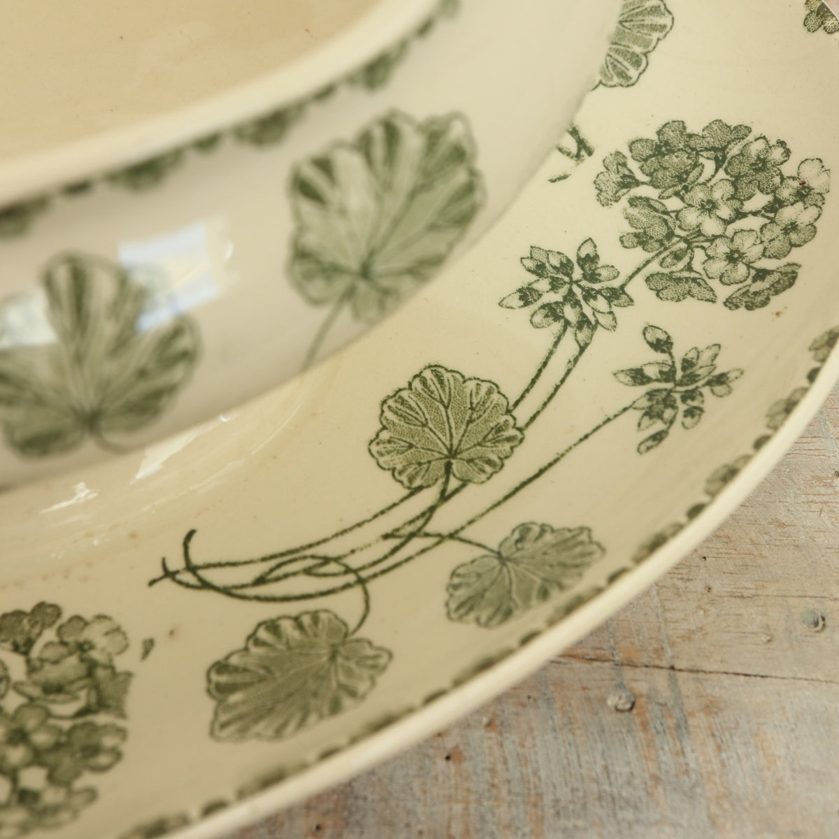 アンティーク ソーシエール ゼラニウム GERANIUM フランス サルグミンヌ製 U&C SARREGUEMINES