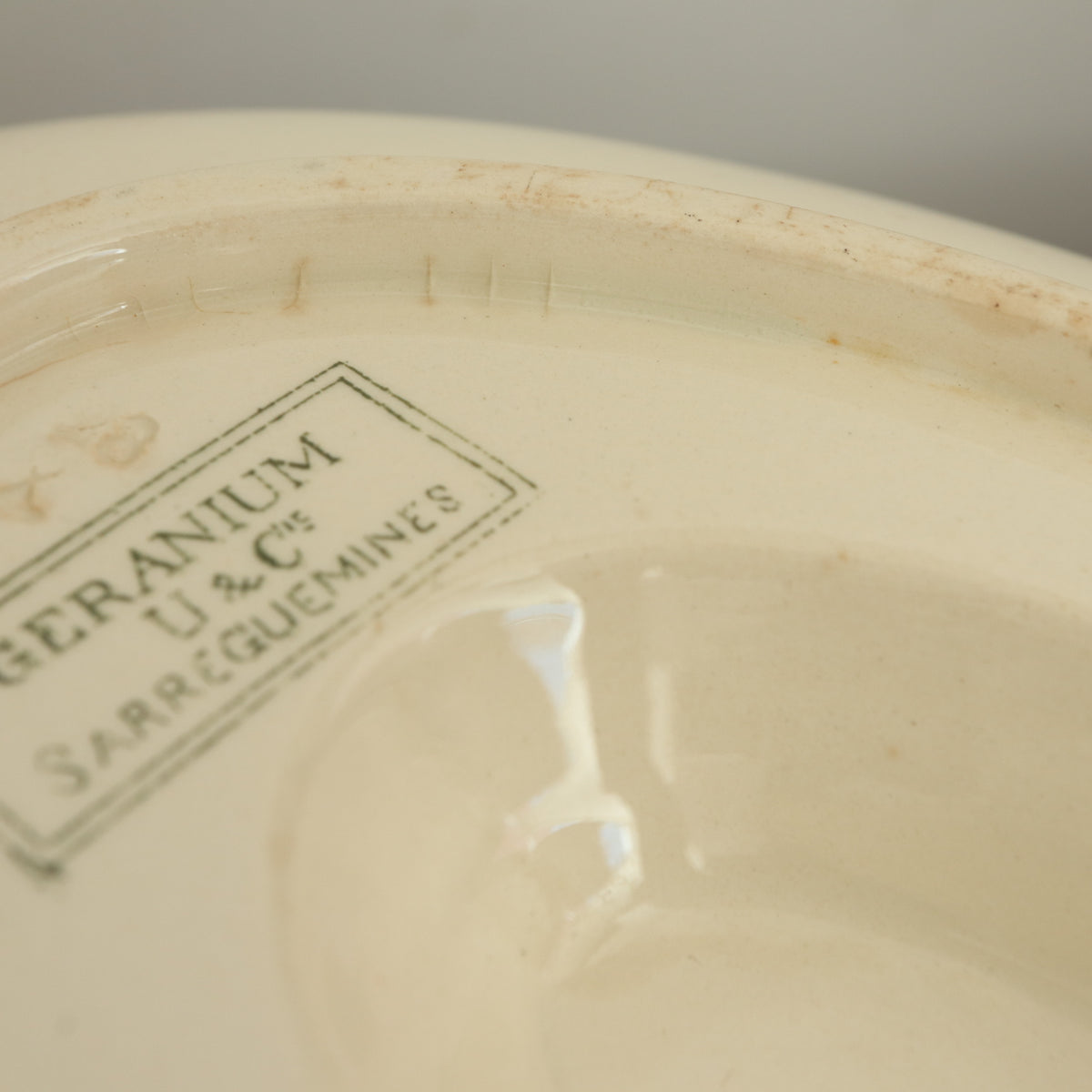 アンティーク ソーシエール ゼラニウム GERANIUM フランス サルグミンヌ製 U&C SARREGUEMINES