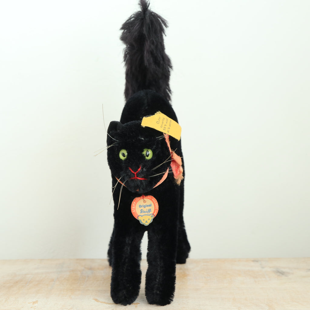 アンティーク シュタイフ 黒猫 Steiff Black Tom Cat 14cm