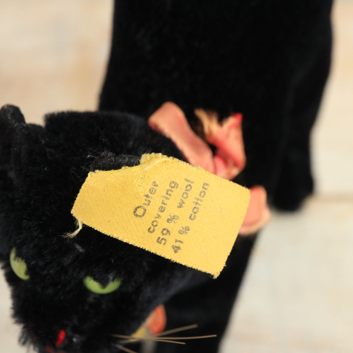 アンティーク シュタイフ 黒猫 Steiff Black Tom Cat 14cm